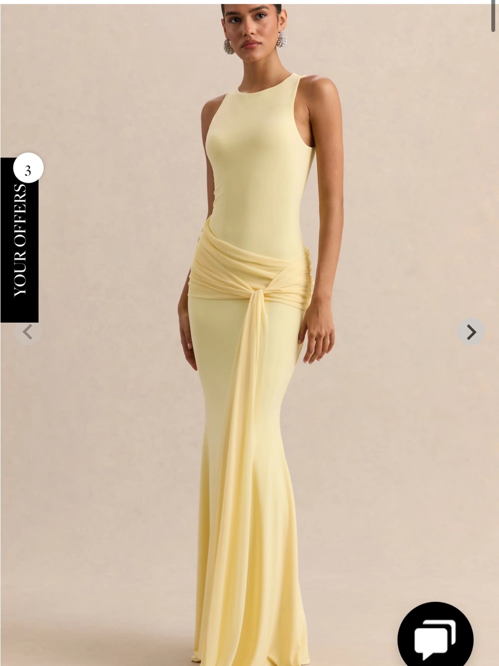 Sleeveless Yellow Maxi Dress with Waist Tie Detail